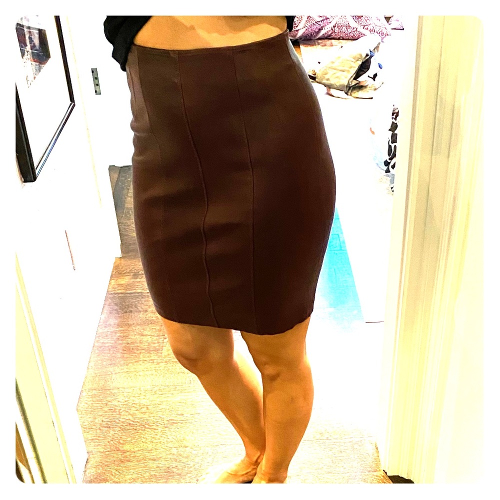 T Alexander Wang stretch leather mini skirt
